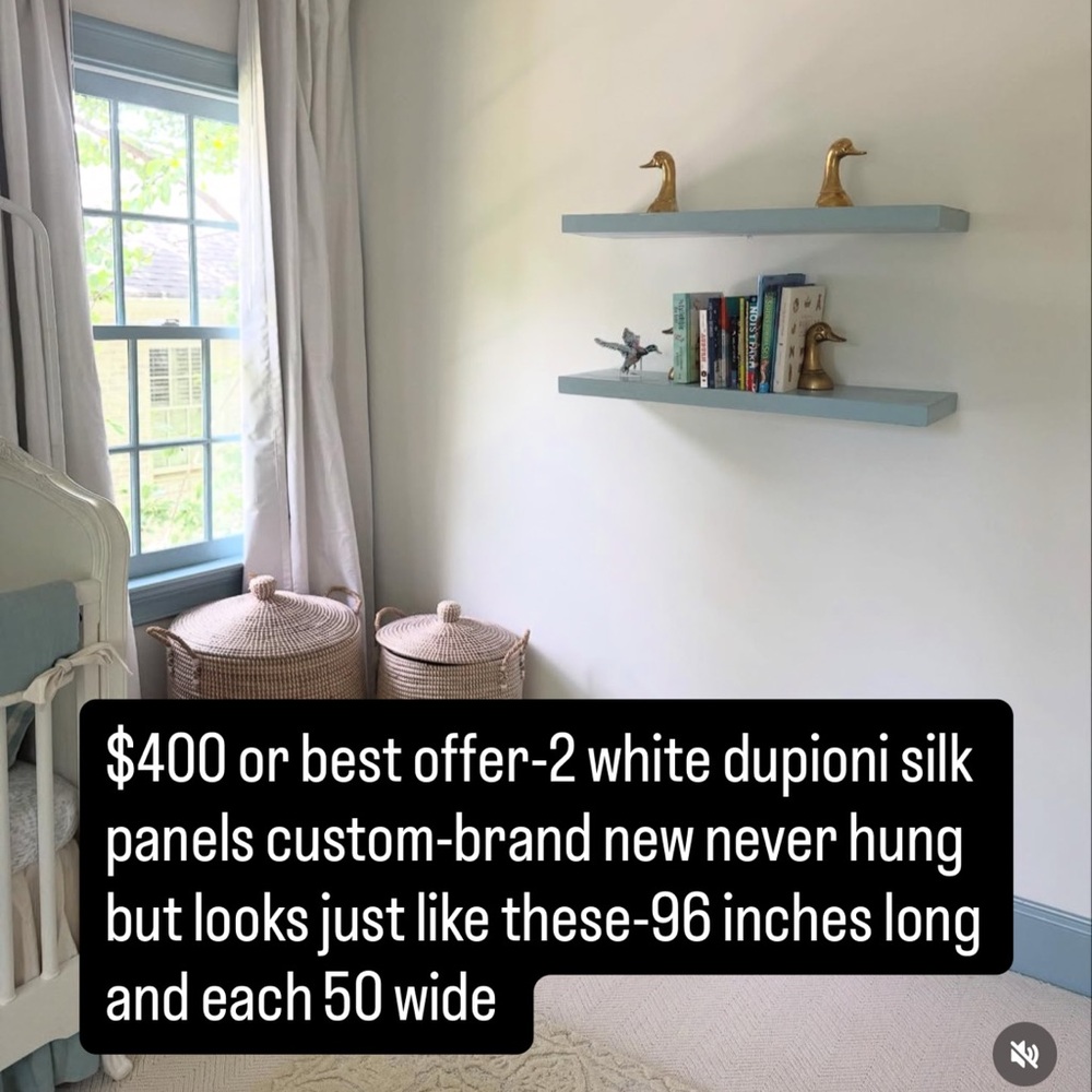 White Dupioni Silk Curtains